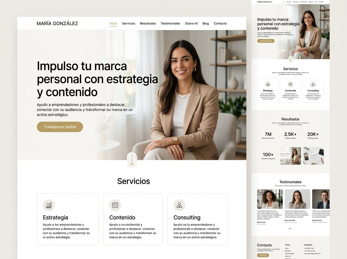 Diseño web para marca personal y creadores de contenido